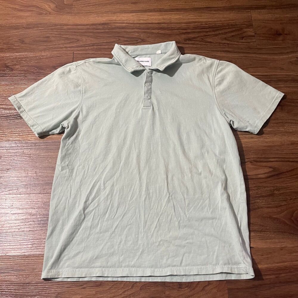 Melrose Place Polo Shirt Gray Short Sleeve Cotton Mens Size Medium